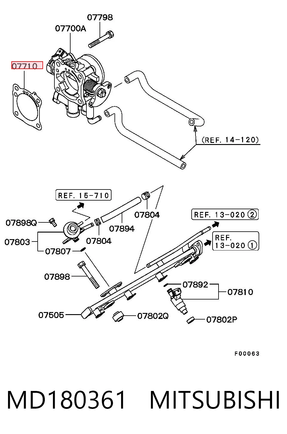 MD180361 Chrysler Прокладка дросельної заслінки