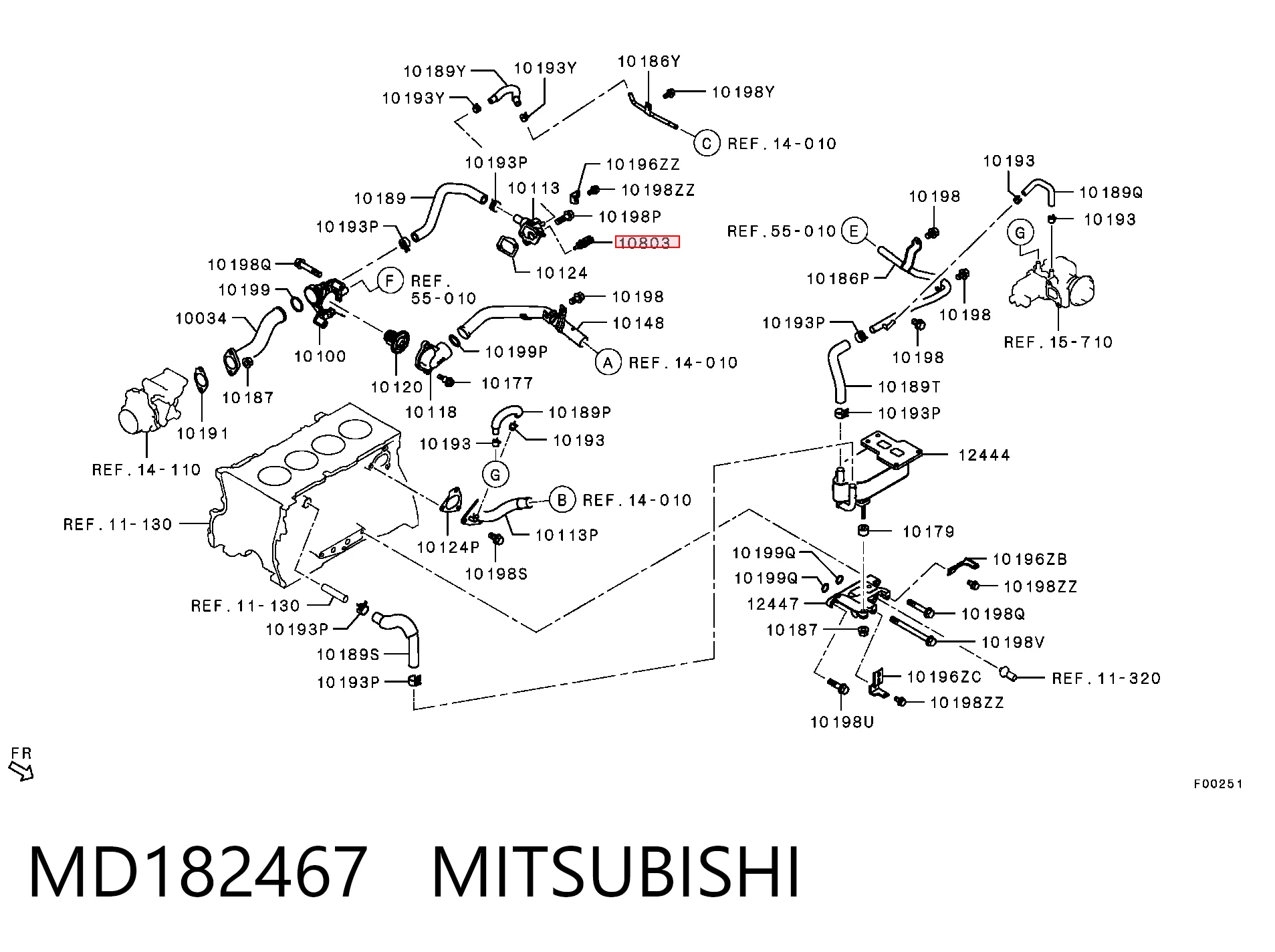 MD182467 Mitsubishi Покажчик температури охолоджуючої рідини