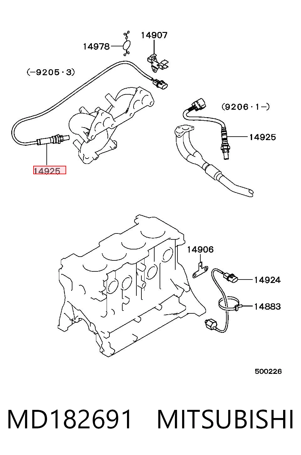 Датчик кисню на Mitsubishi Lancer V CB, CD, CE