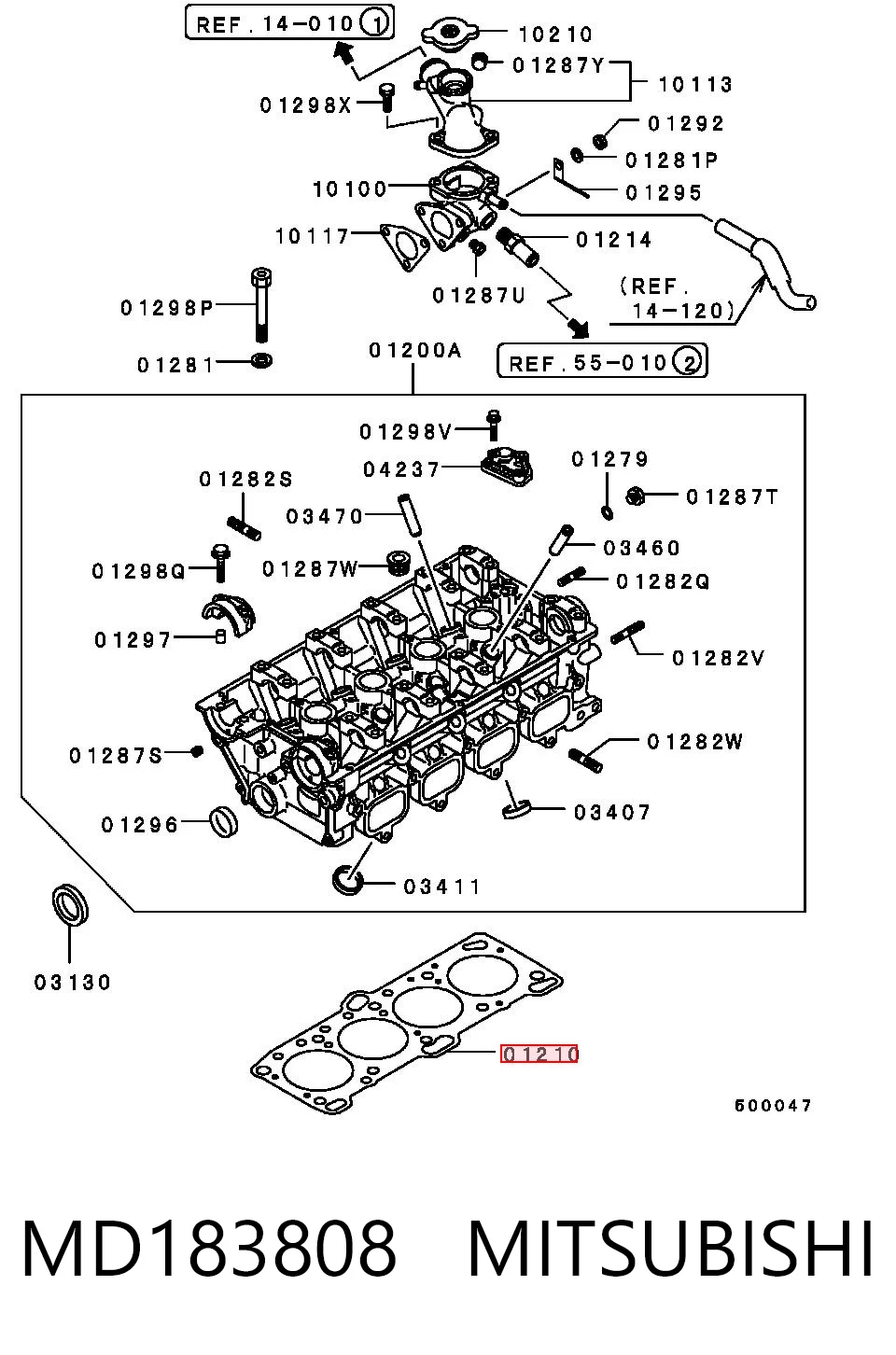 Прокладка ГБЦ Mitsubishi Eclipse I купе (D22A, D27A) (1991 - 1995) ціна, від 14.00 USD