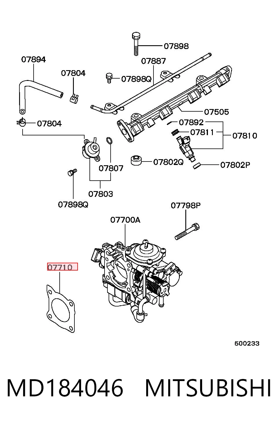 MD188086 Chrysler Прокладка дросельної заслінки