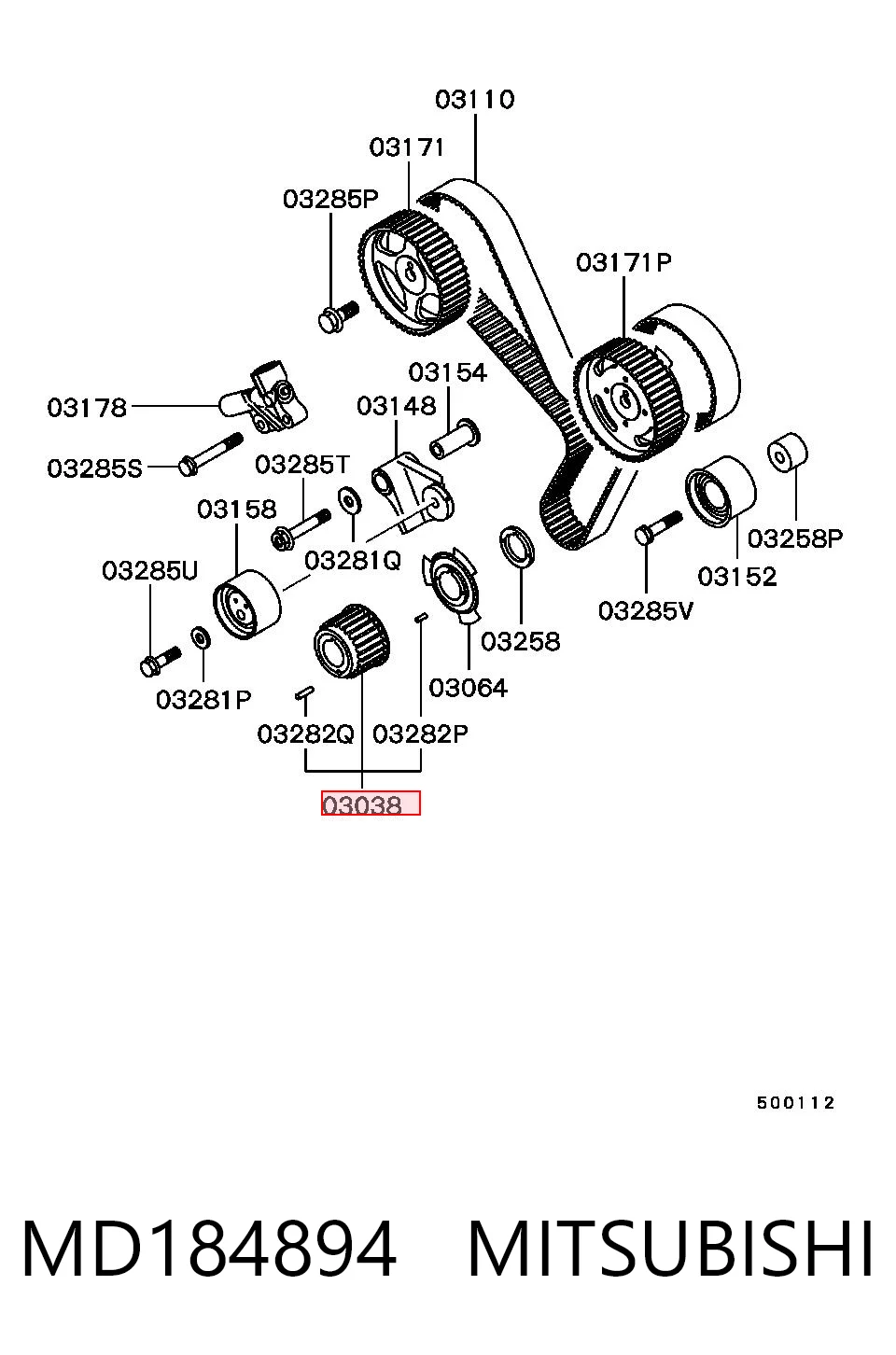 MD184894 Mitsubishi Зірка-шестерня приводу коленвалу двигуна
