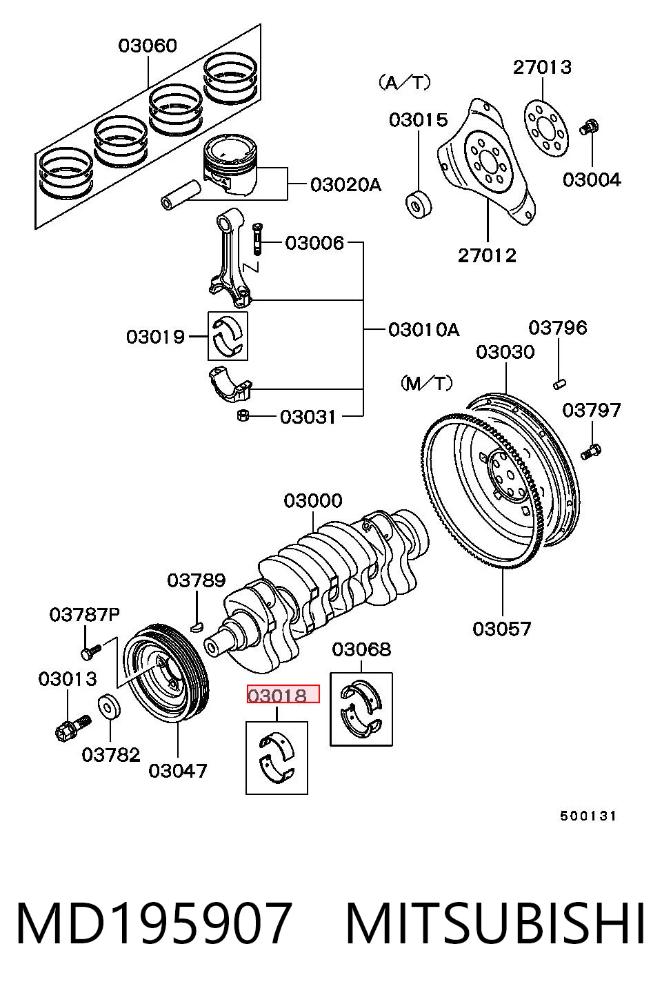 Купити MS1827ASTD Kolbenschmidt Вкладиші колінвала, корінні, комплект, стандарт (STD)