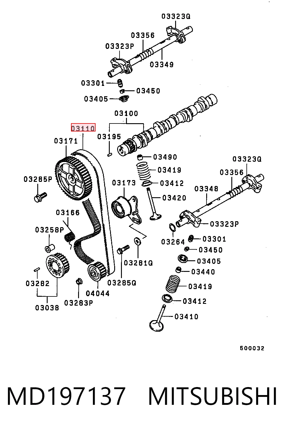MD197137 Mitsubishi Ремінь двигуна