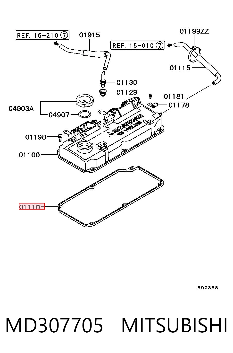 Купити MD307705 NIPPON MOTORS Прокладка клапанної кришки двигуна, комплект