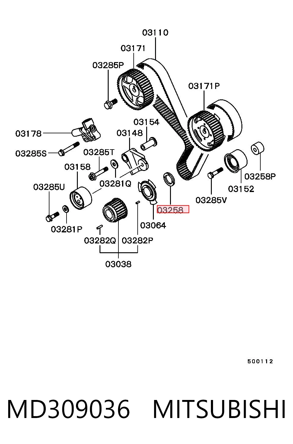 MD309036 Mitsubishi Шайба колінчастого вала