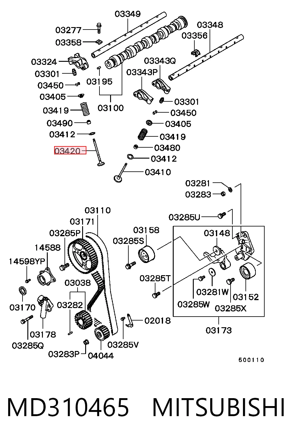 Купити MD303177 Chrysler Клапан випускний