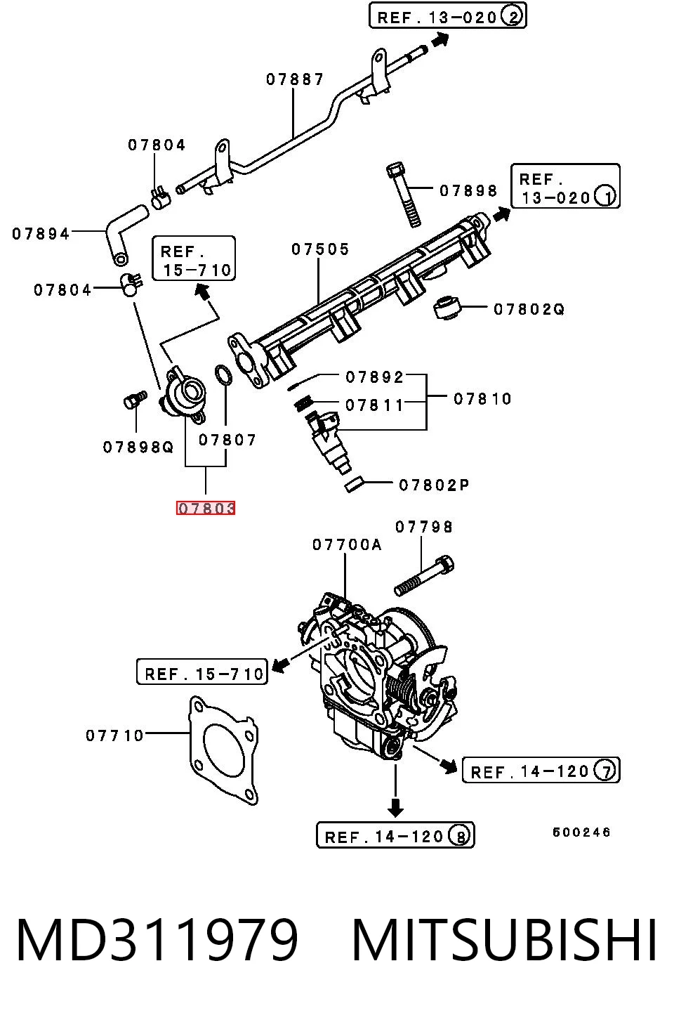 MD311979 Mitsubishi Регулятор тиску палива