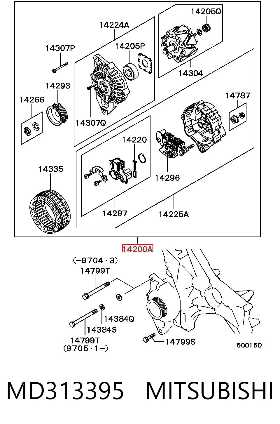 MD313395 Mitsubishi Авто генератор