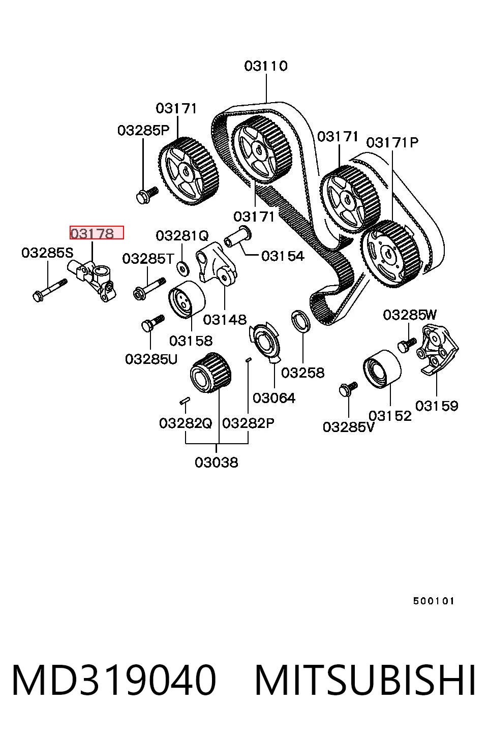 Натягувач ременя ГРМ Fiat/Alfa/Lancia KMD319040 ціна, від 51.58 USD