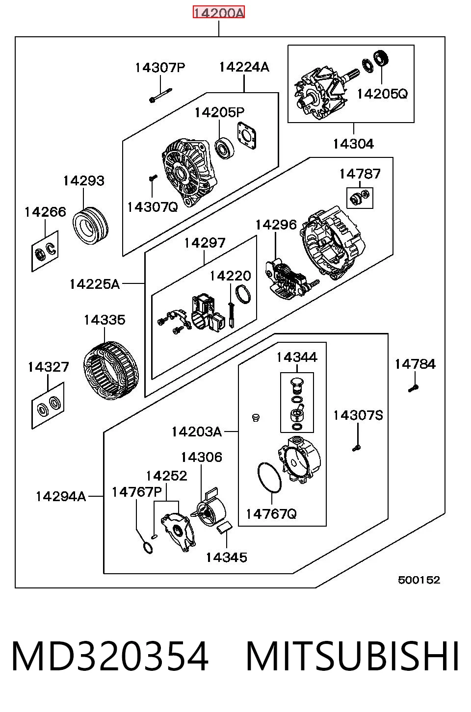 MD320354 Mitsubishi Авто генератор