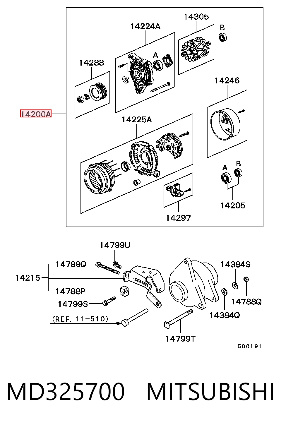 MD325700 Mitsubishi Авто генератор