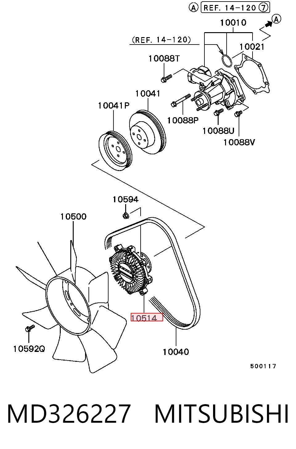 Гідромуфта приводу вентилятора на Mitsubishi L 200 III K60, K70