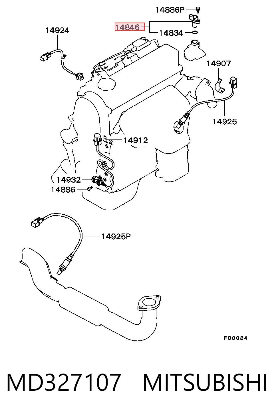 MD327107 Mitsubishi Датчик розподільного вала