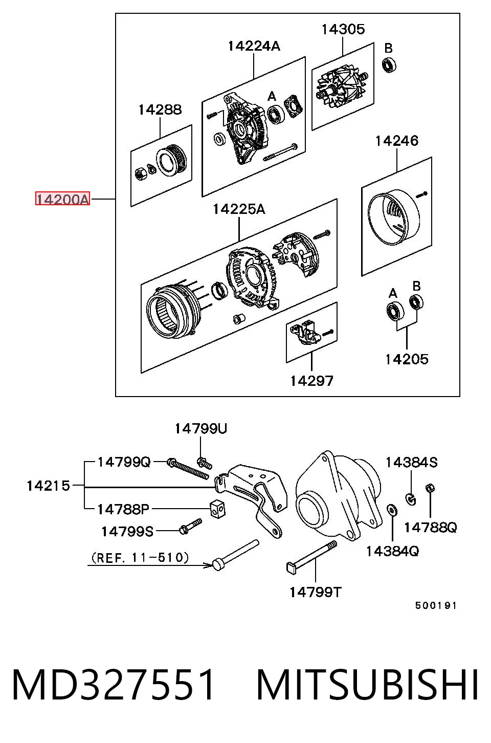 MD327551 Mitsubishi Авто генератор