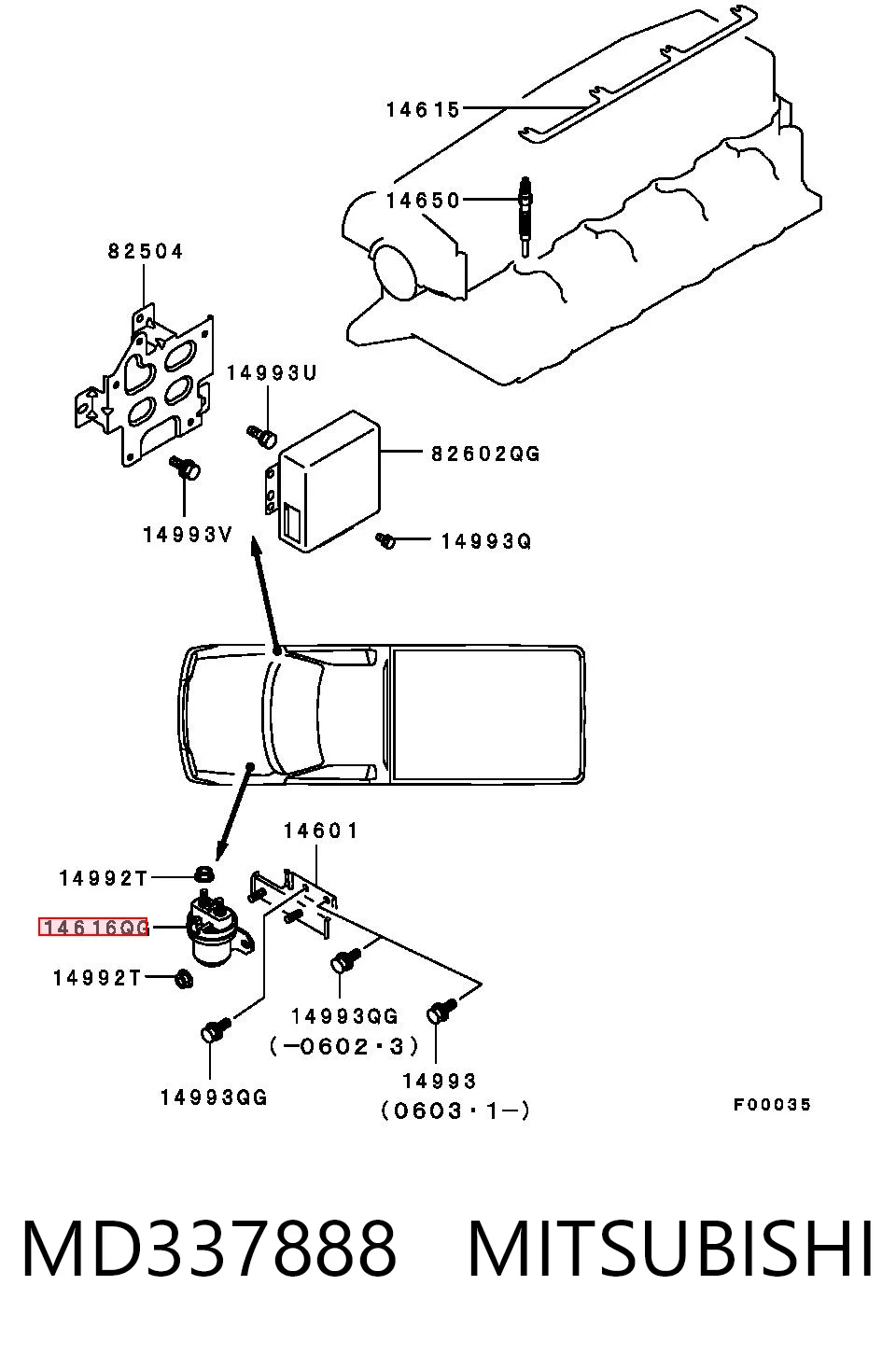 MD337888 Mitsubishi Реле свічок накалу