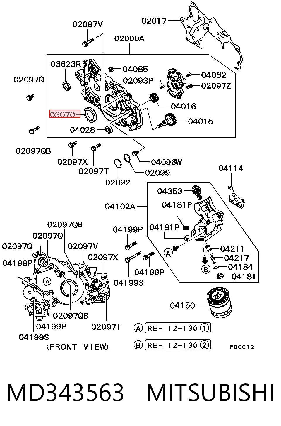 Сальник коленвала двигуна, передній Japan Cars N15035 ціна, від 2.91 USD