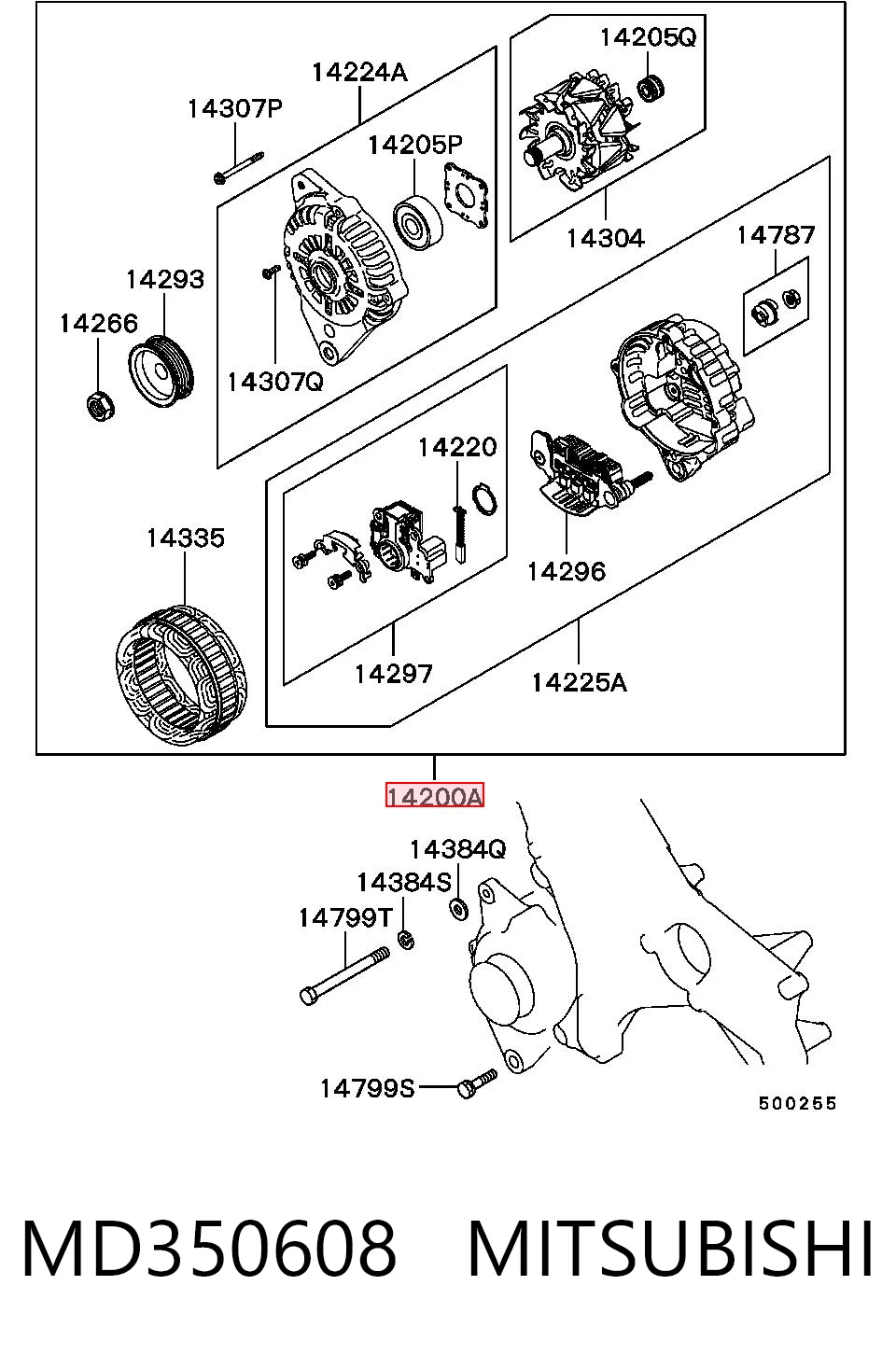 MD350608 Mitsubishi Авто генератор