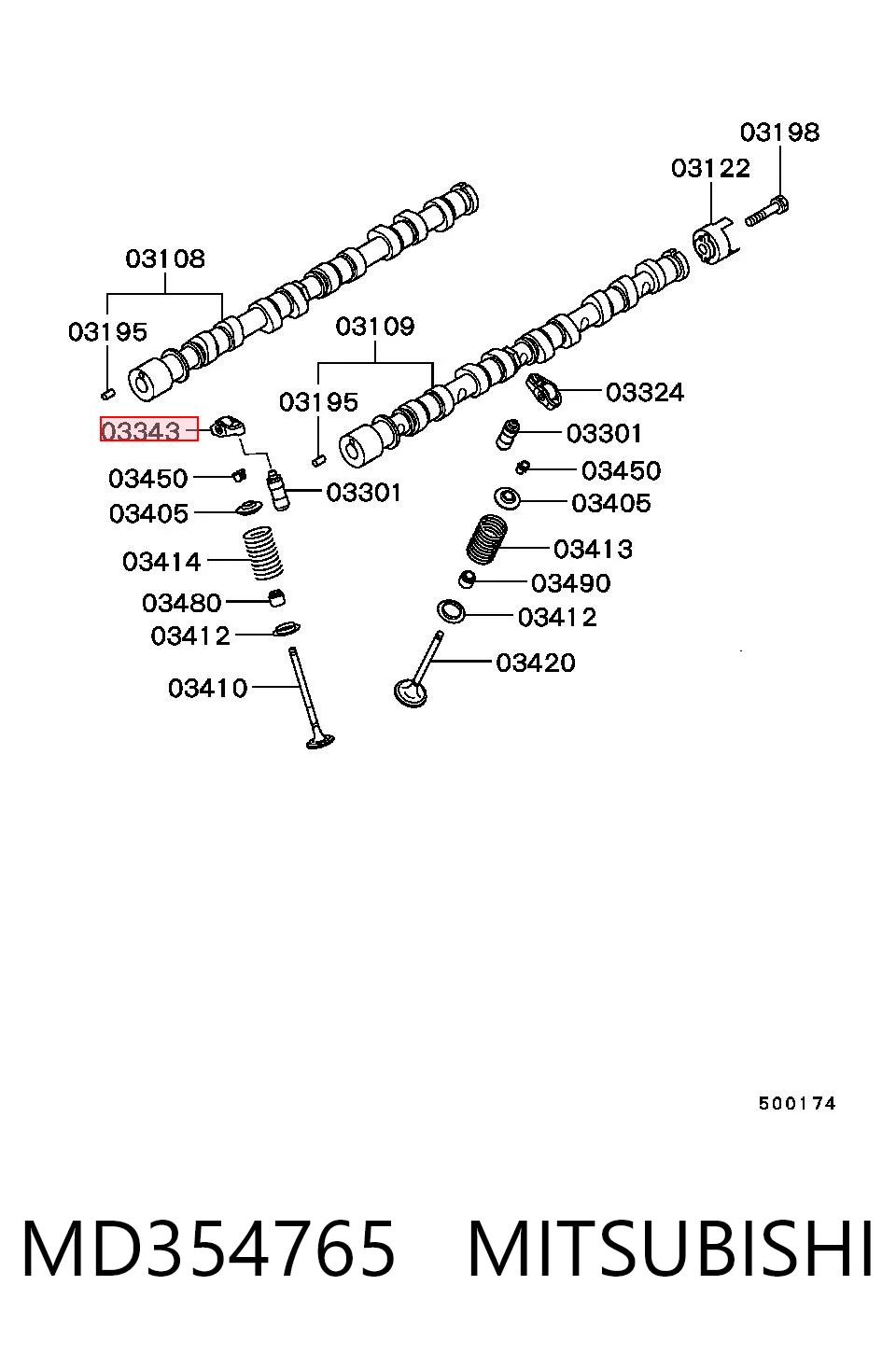 Коромисло клапана, рокер на Mitsubishi Pajero PININ H60, H70