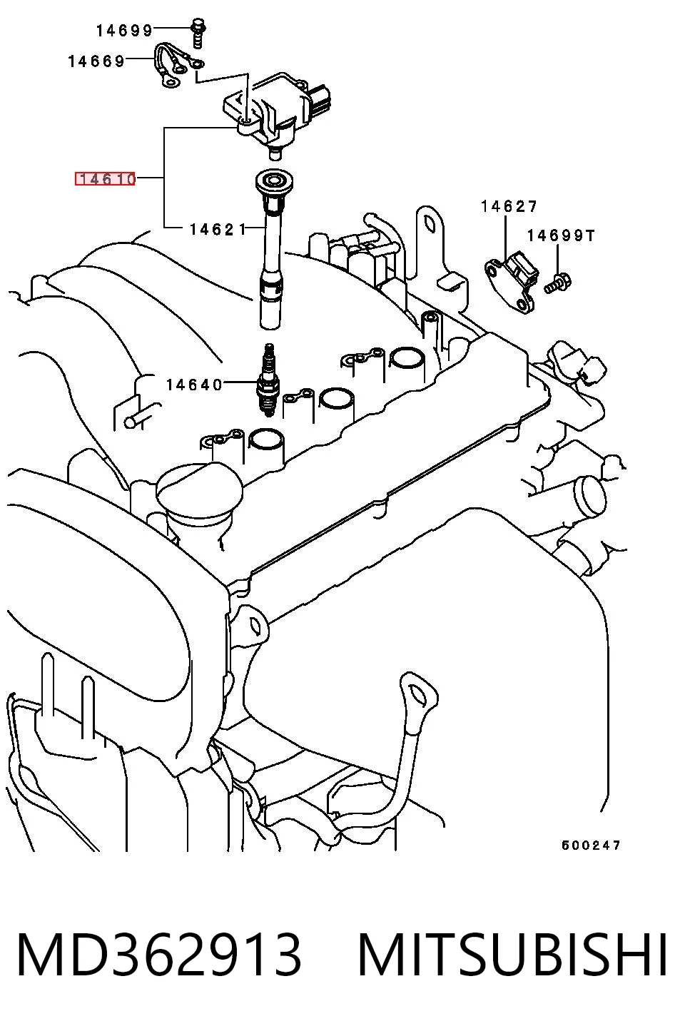 MD362913 Mitsubishi Котушка запалювання