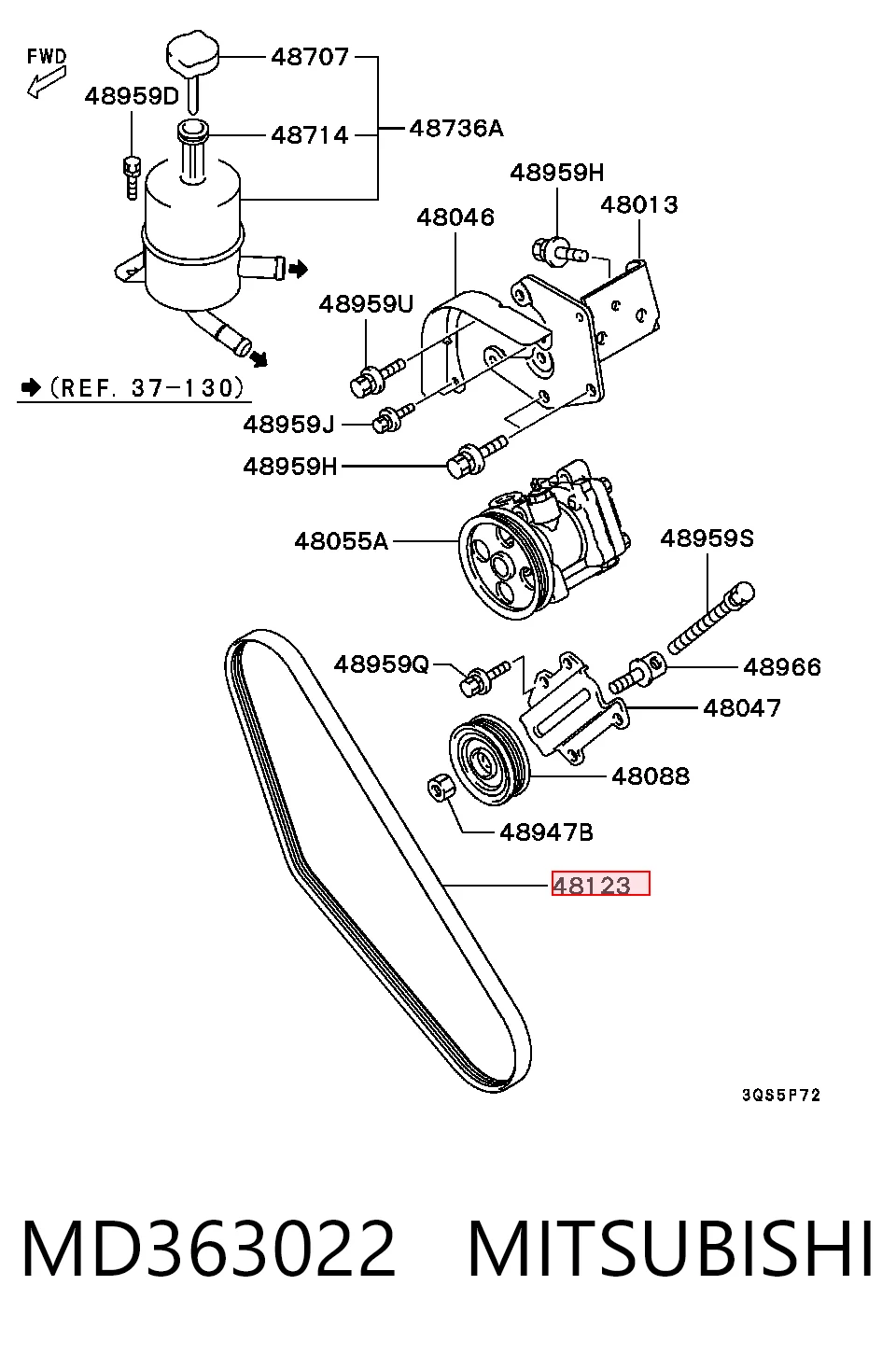 4PK970 Bando Поліклиновий ремінь