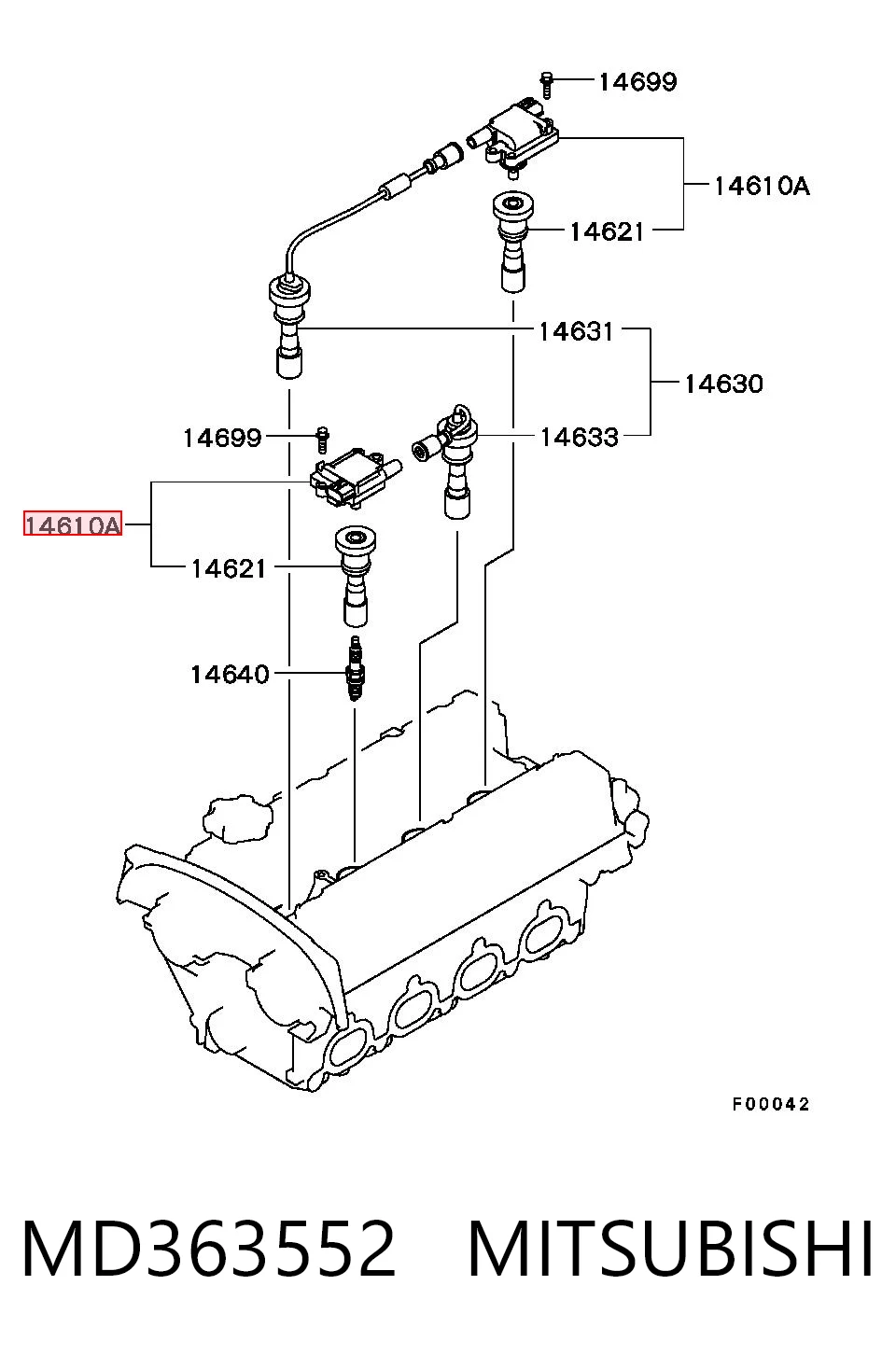 MD363552 Mitsubishi Котушка запалювання