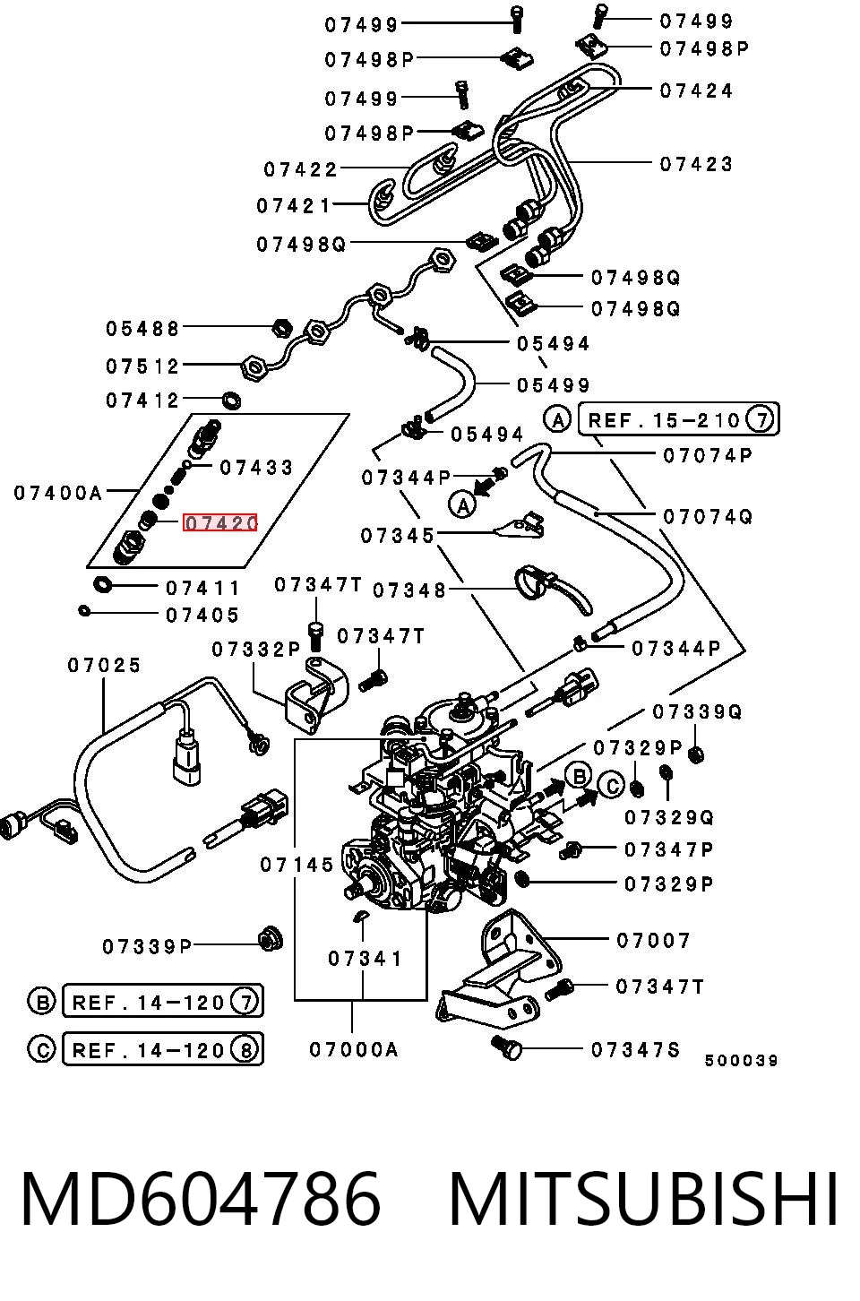 MD604786 Mitsubishi Розпилювач дизельної форсунки