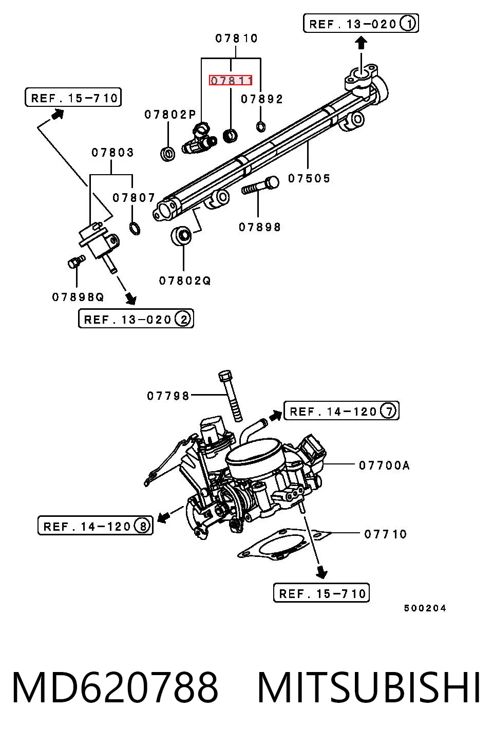 Кільце інжектора на Mitsubishi Lancer IV C6A, C7A
