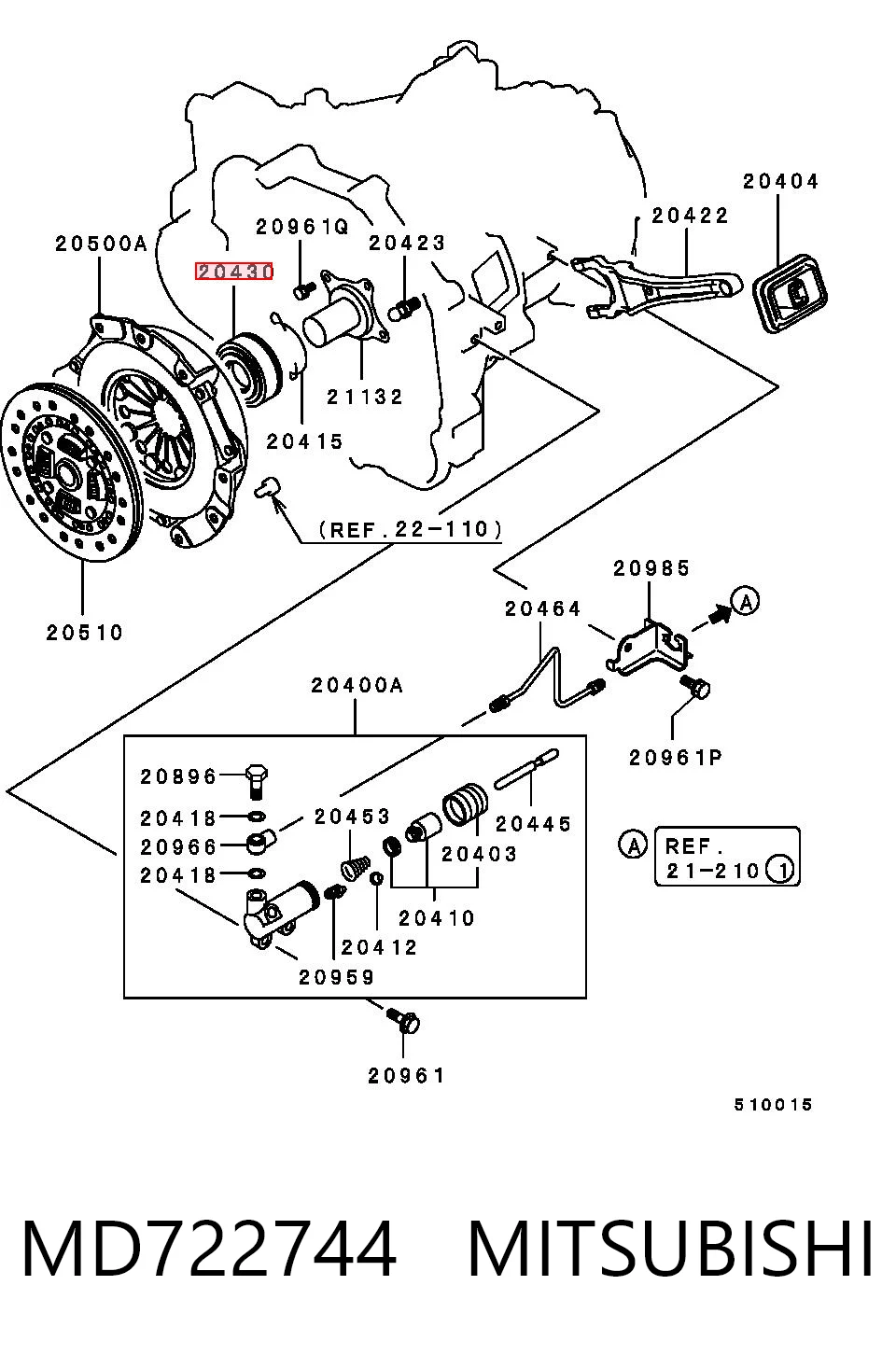 Підшипник ковзання зчеплення на Mitsubishi Lancer V CB, CD, CE