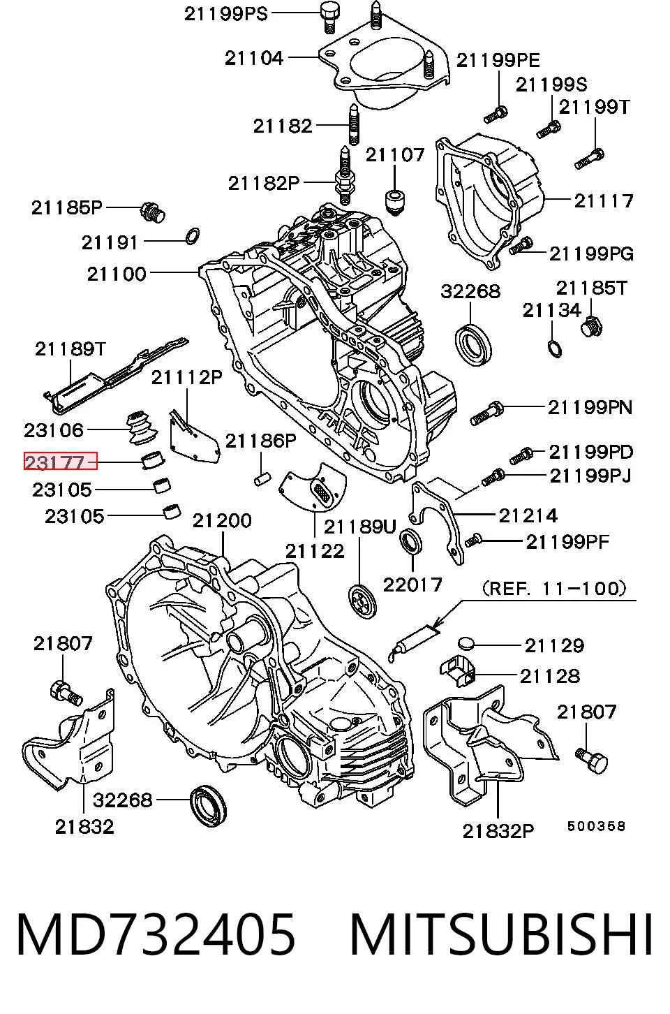 MD732405 Hyundai/Kia Сальник куліси КПП