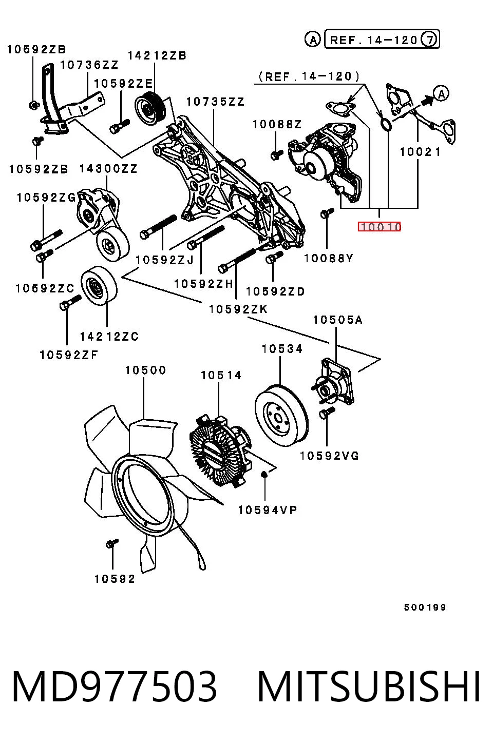 Помпа охолодження Mitsubishi Pajero II позашляховик (V2W, V4W) (1990 - 2004) ціна, від 48.93 USD