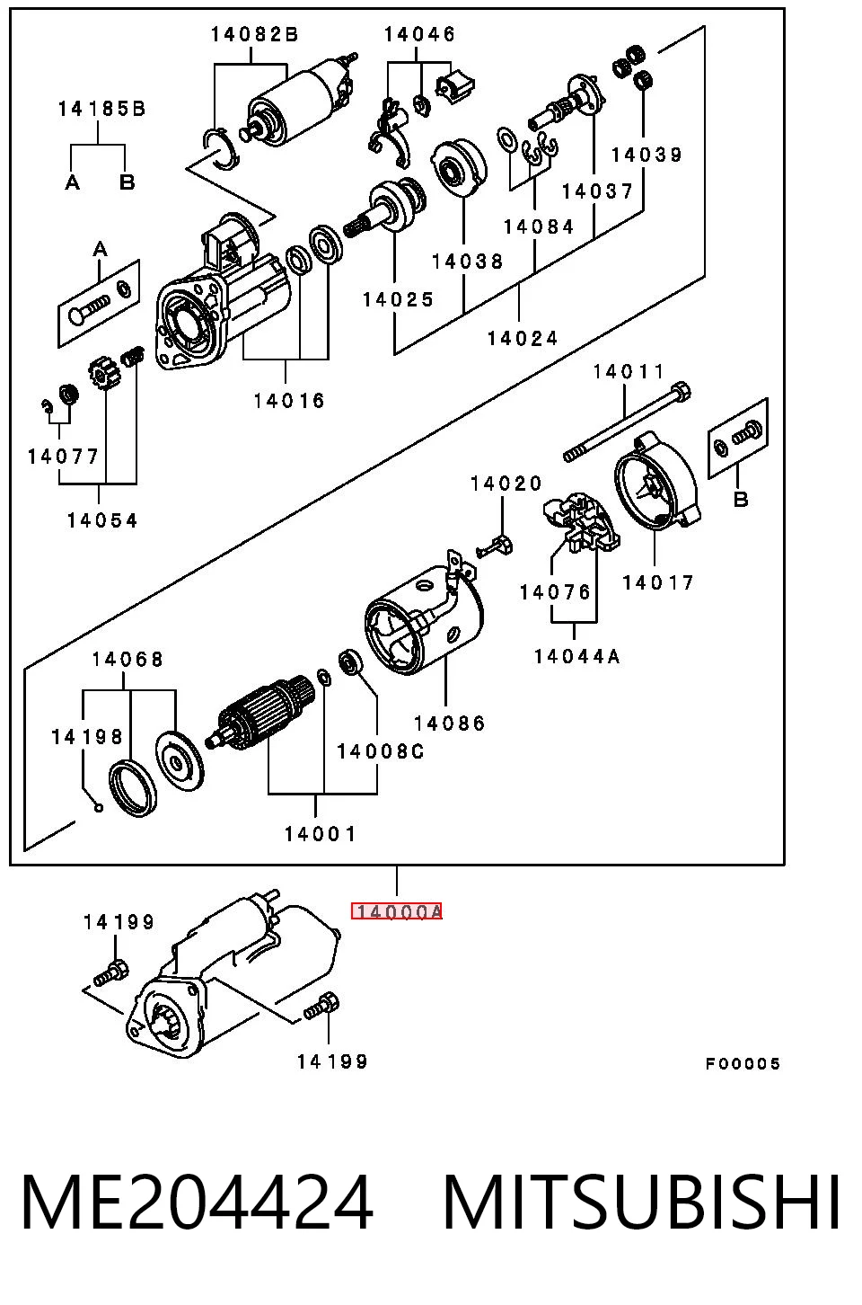 ME204424 Mitsubishi Стартер двигуна