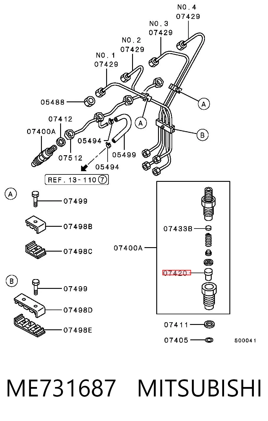 ME731687 Mitsubishi Розпилювач дизельної форсунки