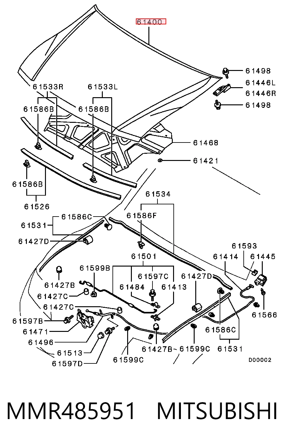 MR485951 Chrysler Капот
