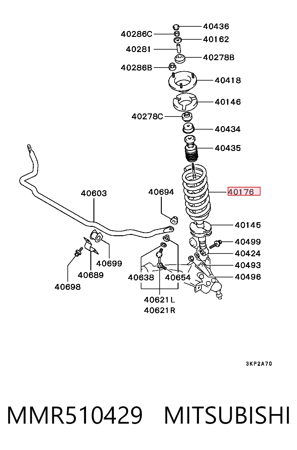 MR510429 Tashiko Пружина амортизатора передняя