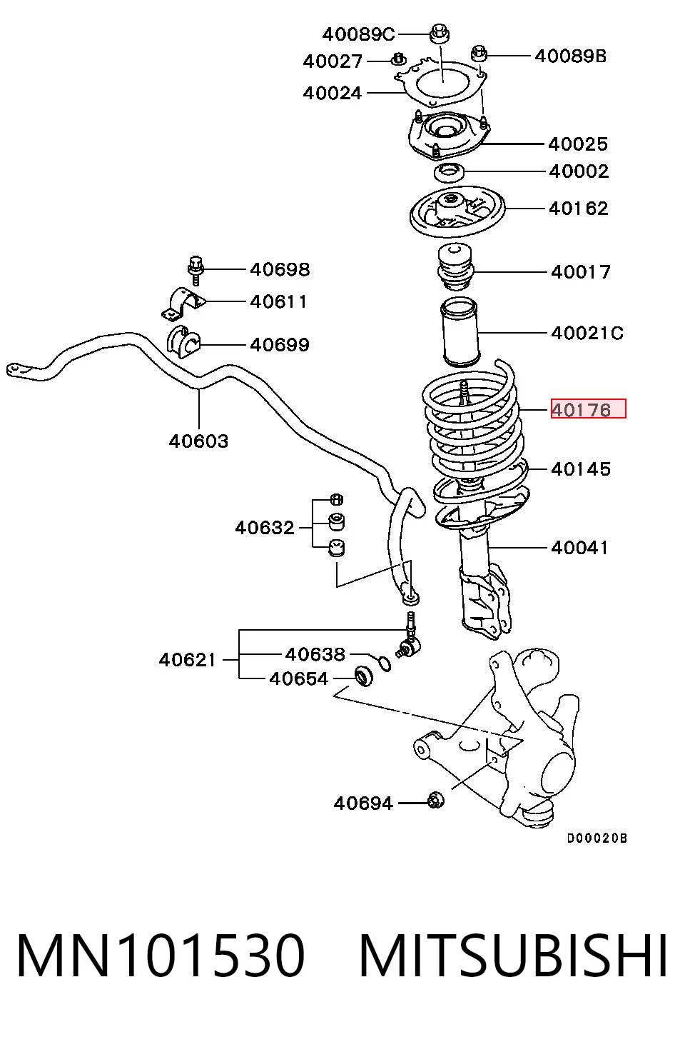 Пружина передня Mitsubishi Outlander I позашляховик (CU) (2003 - 2008) ціна, від 10.14 USD