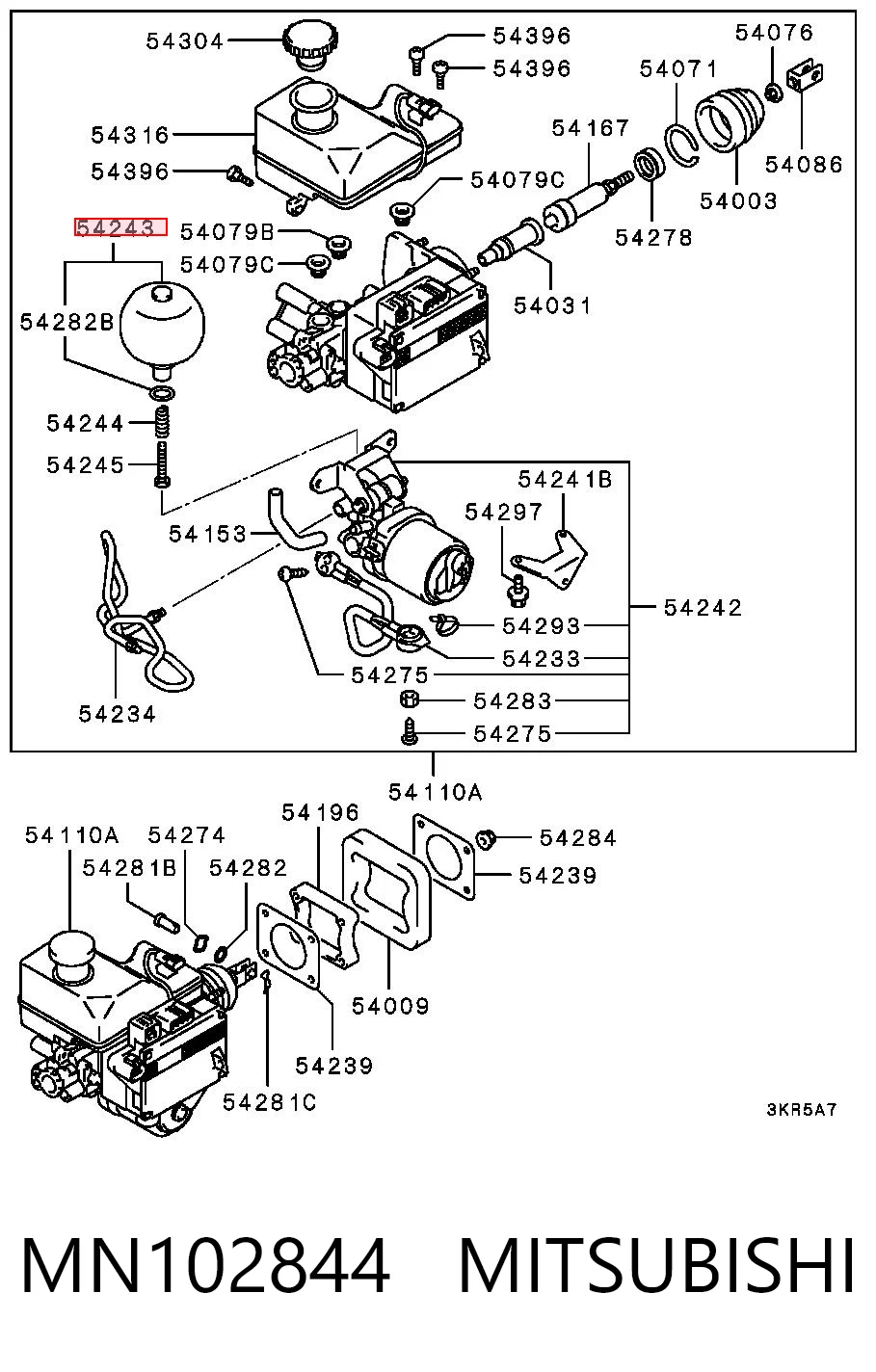MN102844 Mitsubishi Елементи гідропневматичною гальмівної системи
