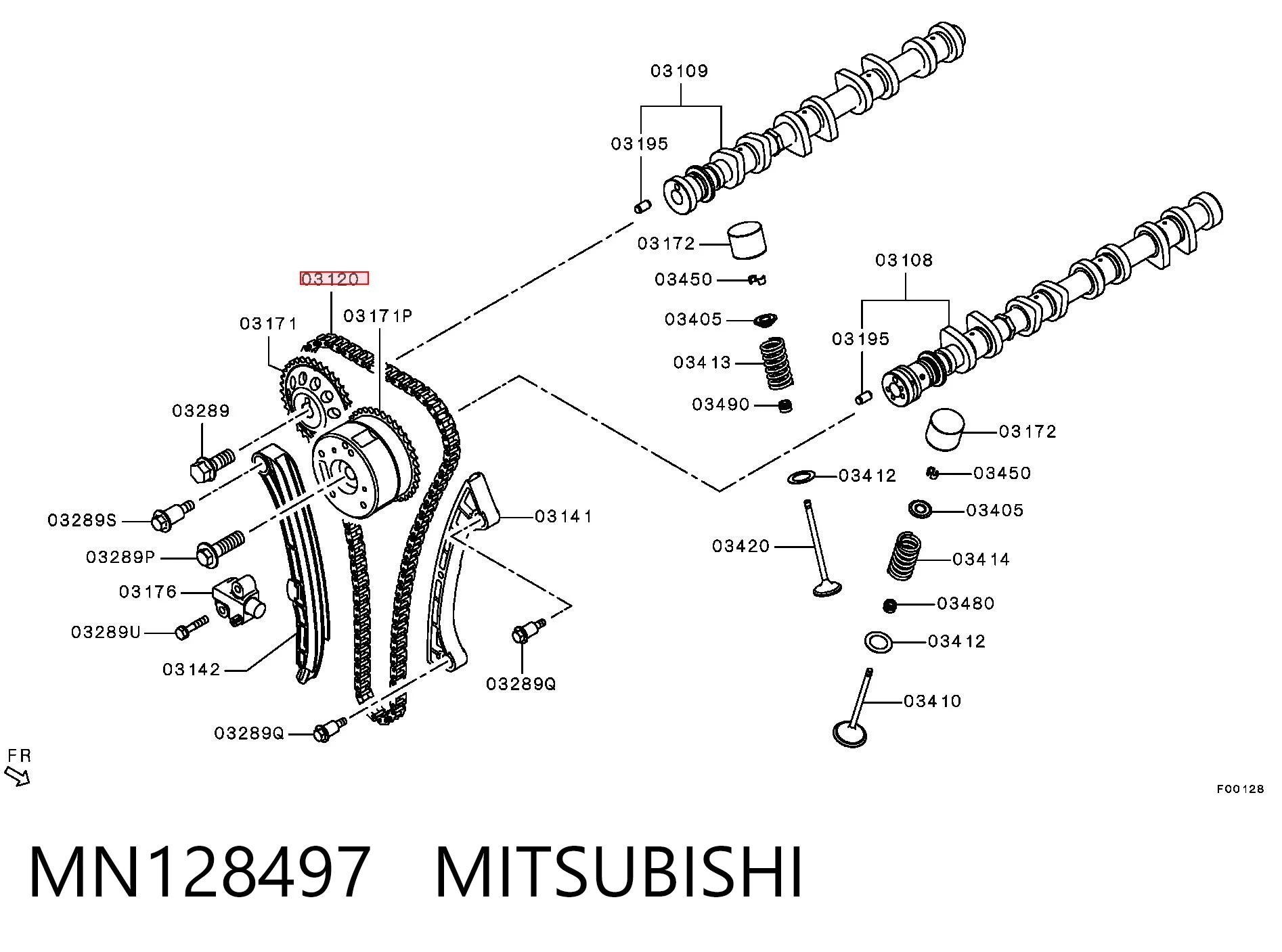 MIZMN128497 Zuiko Ланцюг приводу распредвала