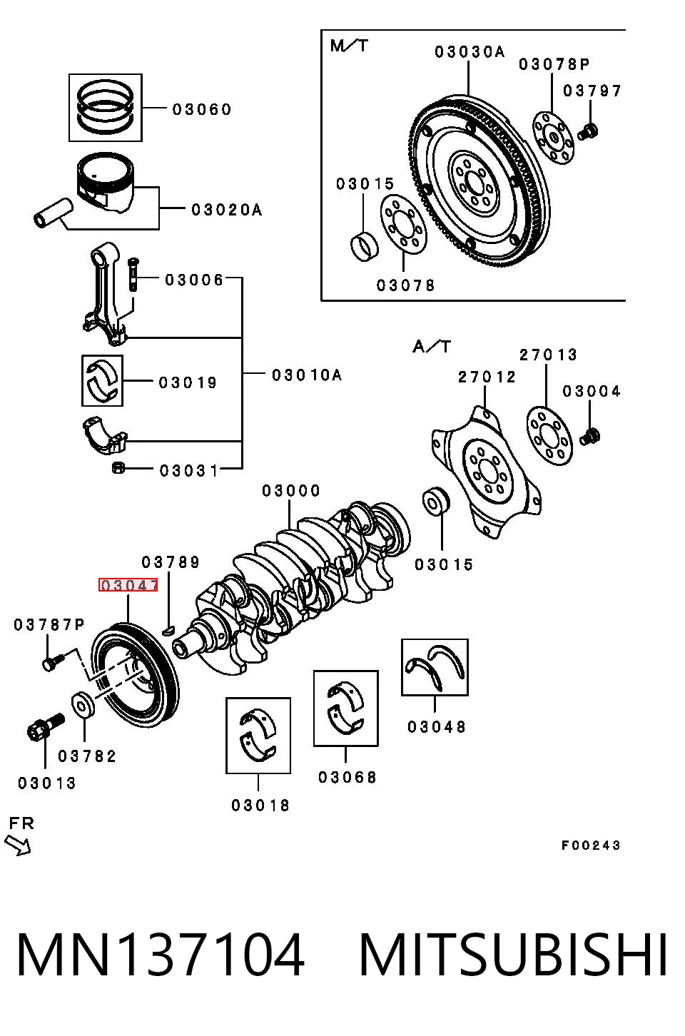 Купити MN137104 Chrysler Шків колінчастого вала