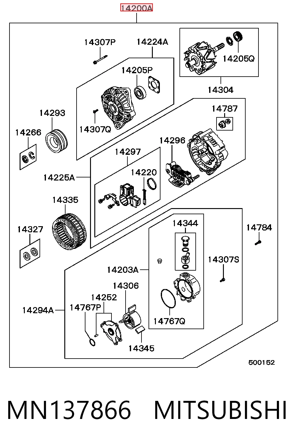 MN137866 Mitsubishi Авто генератор