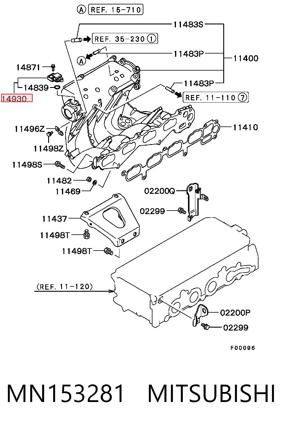 MN153281 Mitsubishi Датчик наддува