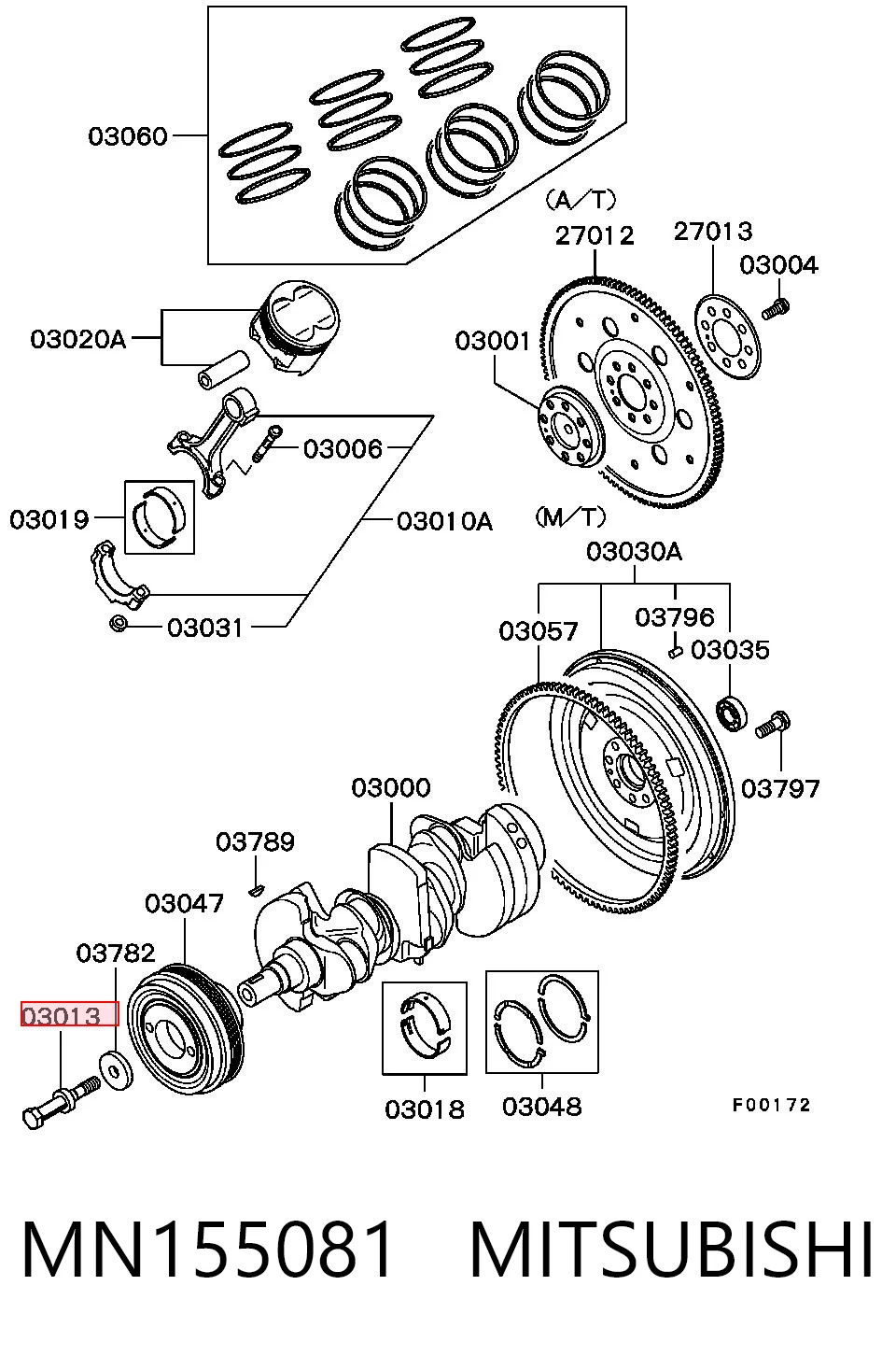 Болт колінвалу Chrysler MN155081 ціна, від 5.39 USD