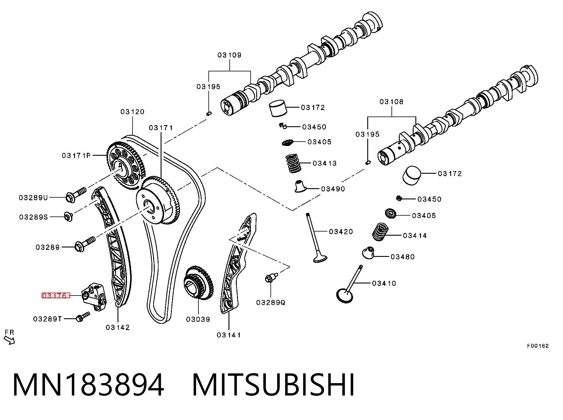 MN183894 Mitsubishi Натягувач ланцюга ГРМ