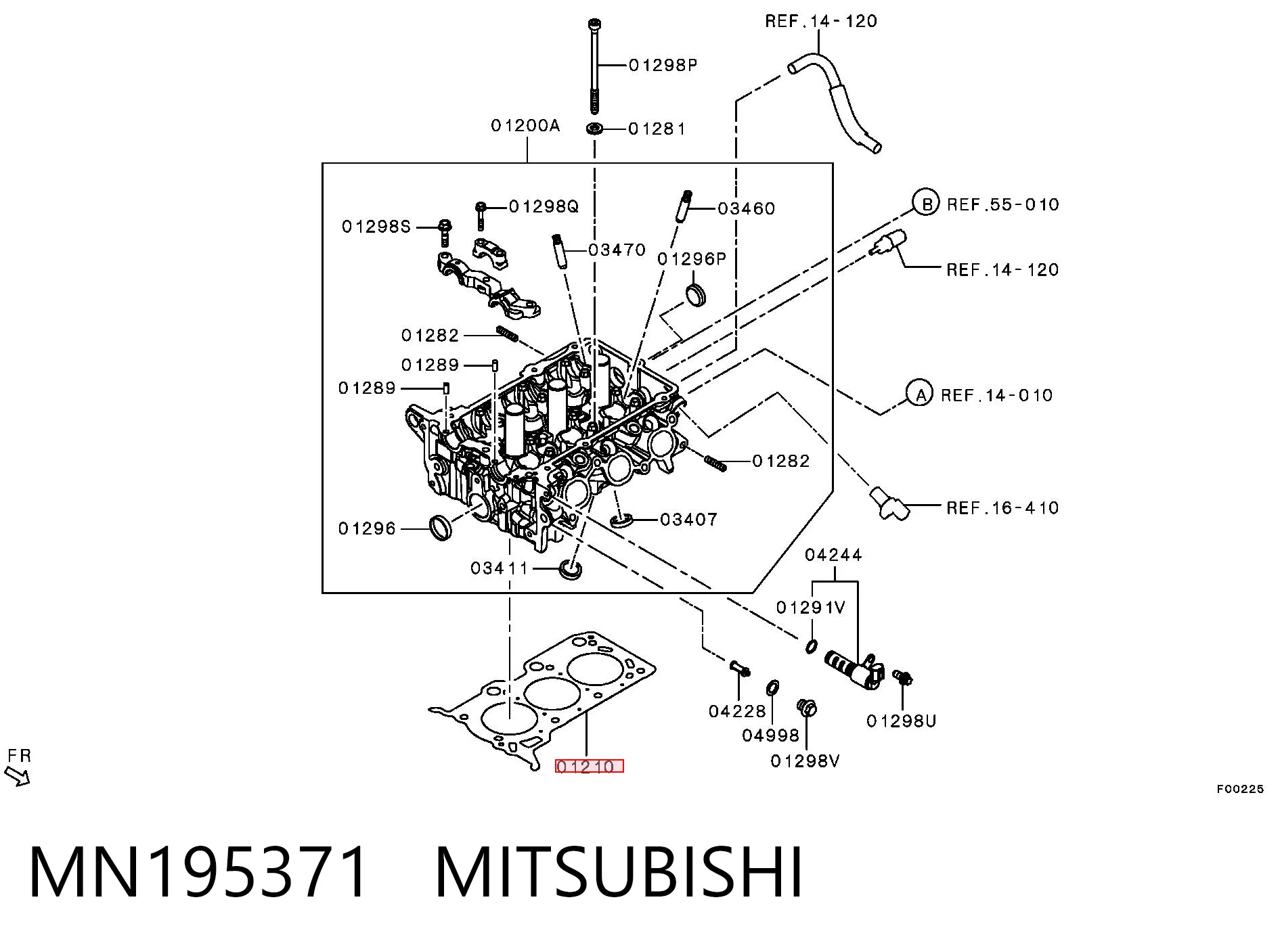 Прокладка під головку на Mitsubishi Colt VI Z3A