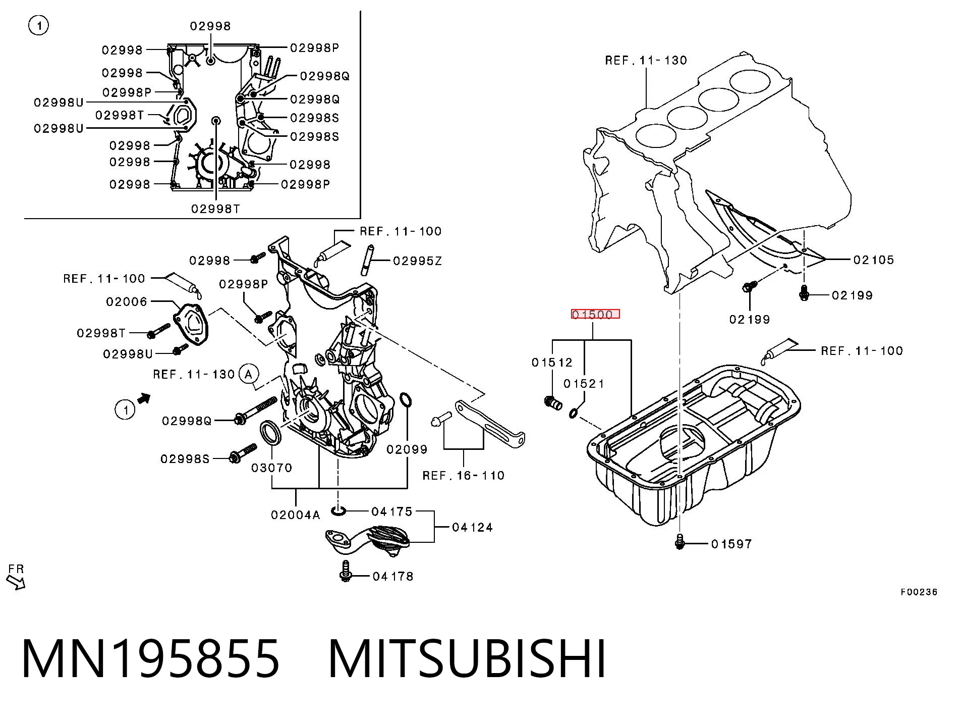 MN195855 Mitsubishi Картер масляний