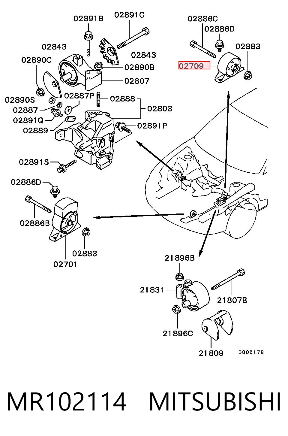  Подушка двигуна задня Mitsubishi Carisma 