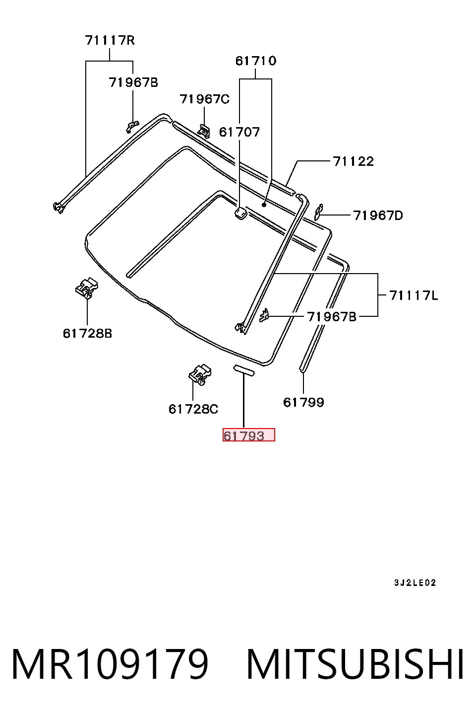 Купити MR191414 Chrysler Ущільнювач заднього скла