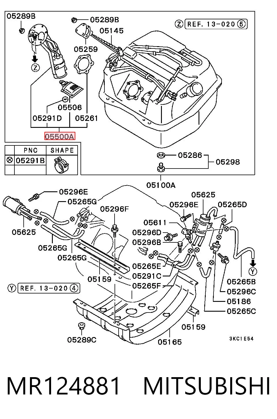Паливний насос електричний, погружной на Mitsubishi Pajero II Canvas Top V2W, V4W