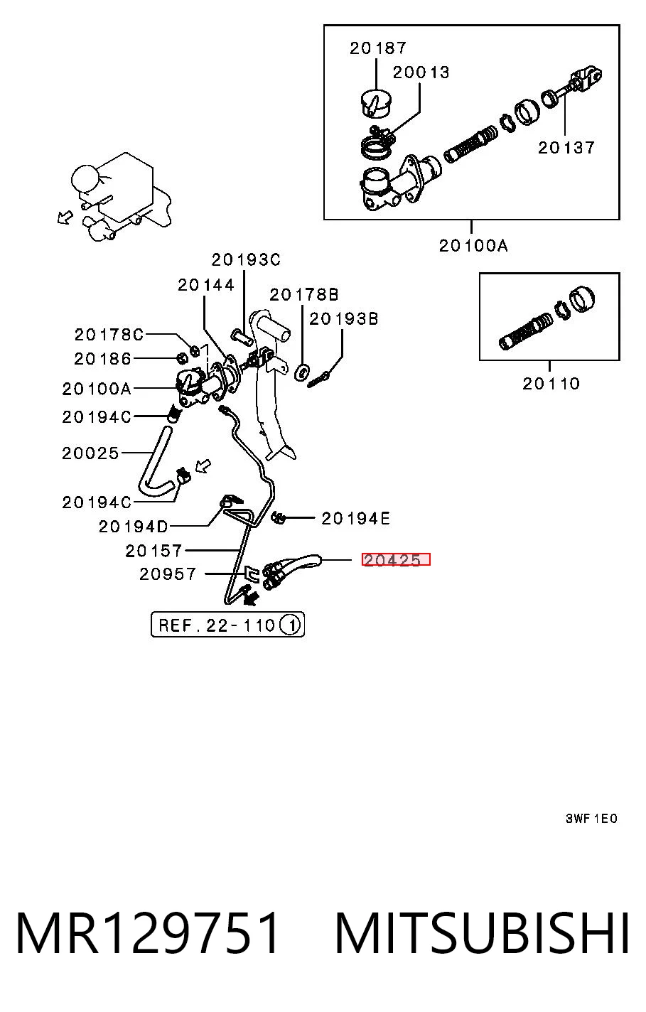 MR129752 Chrysler Шланг гальмівний задній
