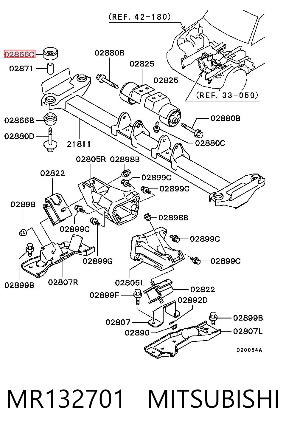 Сайлентблок передній балки/підрамника MR132701 Chrysler